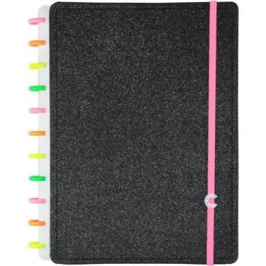 Imagem de Caderno Inteligente Grande LETS Glitter Neon BLACK