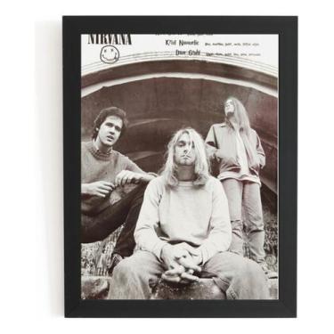 Imagem de Poster Com Moldura Nirvana Grunge Quadro - Fanarte