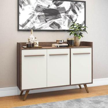 Imagem de Aparador Buffet Retrô 3 Portas 120 Cm Off White Movelbento