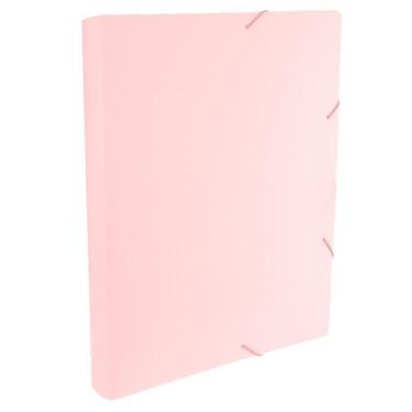 Imagem de Pasta com Aba e Elástico Ofício 4cm Linho Serena Dello - Rosa Pastel