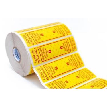 Imagem de Etiqueta Lacre De Segurança Para Embalagens De Lanches Amarelo 100x30 