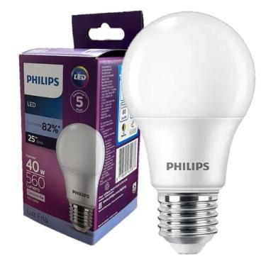 Imagem de Kit 9 Lampada Led Bulbo Philips 7w Branco Frio 6500K E27, 100V - 240V