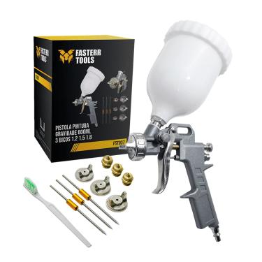 Imagem de Equipamento de Pintura Alta Pressão 1,2 - 1,5 - 1,8mm 600 ml - Fasterr FST037