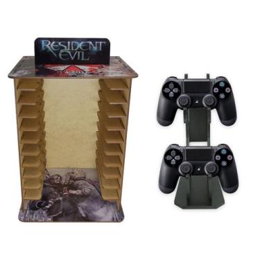 Imagem de Porta 11 Jogos Físico Gamer Re + Suporte Controle 22x16,3x29,4 Mdf Mad