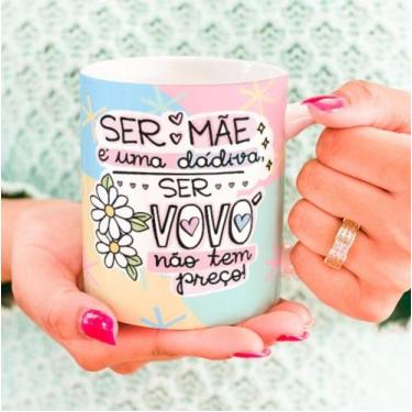 Imagem de Caneca Porcelana Ser Mãe é uma Dádiva Ser Vovó Não tem Preço Est. Colo
