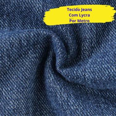 Imagem de Tecido Jeans Grosso Com Elastano Lycra 1,50m X 3,00m Metro - CDRO, AZU