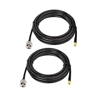 Imagem de Conector SMA macho para N macho RG58 Cabo 3 m/3 m de baixa perda Cabos coaxiais para 3G/4G/5G/LTE/ADS-B/Ham/GPS/WiFi/RF Rádio para antena ou uso de suporte de surtos (não para TV), Pack of 2-10ft