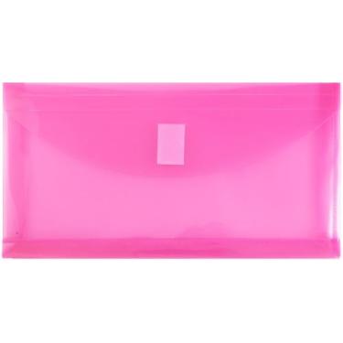 Imagem de JAM PAPER Envelopes de expansão de plástico com fecho de gancho e laço – Carteira #10 – 14 x 10 com expansão de 2,5 cm – Rosa fúcsia – Pacote com 3