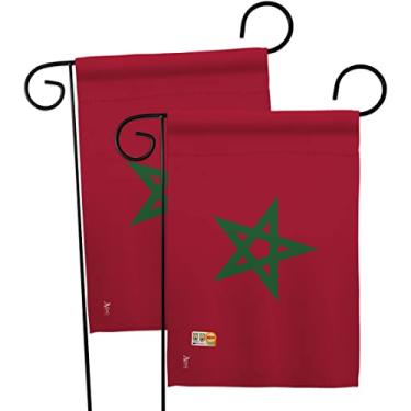 Imagem de Copa do Mundo 2022 Ventilador de esporte marroquino Bandeiras ao ar livre 2 Pçs Banner Quarto Arte de Parede Pátio Decorações de Jardim Tapeçaria Interna Sinal de Quintal FIFA Marrocos Campeão Liga Troféu Jogo de Futebol Presentes Feito nos EUA