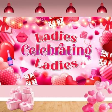 Imagem de Happy Galentine's Day Banner, Ladies Celebrating Ladies Banner, Decorações de Festa do Dia dos Namorados (Banner)