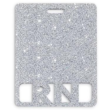 Imagem de Crachá RN estendido Buddy horizontal fofo registrado para enfermeira amigo acrílico para enfermagem tamanho perfeito para cartão de crachá RN estendido colorido e com glitter Rn Badge Buddy (glitter