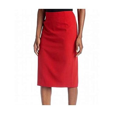 Imagem de Kasper Saia feminina de crepe elástica, Vermelho fogo, 50