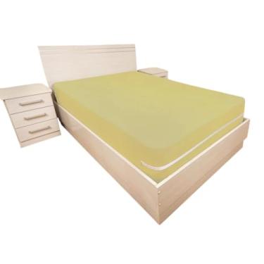 Imagem de Capa Colchão Queen 1,58X1,98X30cm Ziper Tecido Poliéster (Marrom Claro)