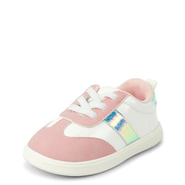 Imagem de The Children's Place Tênis de caminhada First Steps para bebês e recém-nascidos, Colorblock rosa, 3.5 Infant