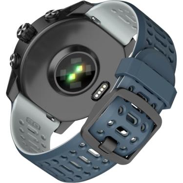 Imagem de MYSNBKN Pulseira de relógio compatível com Coros Pace 2/Apex 42 mm/Apex 2, pulseira esportiva de silicone de liberação rápida de 20 mm, pulseira respirável para mulheres e homens
