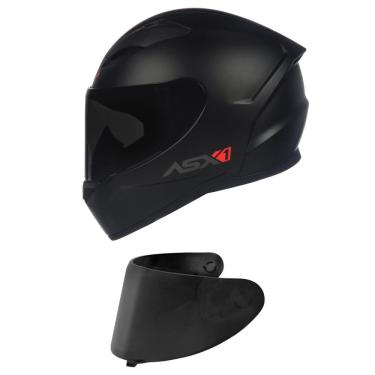 Imagem de Capacete ASX City Solid Preto Fosco Mais Viseira Fumê