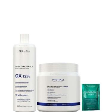Imagem de Kit Pó Descolorante Azul e Água Oxigenada 40 Volumes Prohall