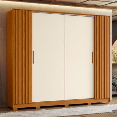 Imagem de Guarda Roupa Casal Flex Ripado com Pés 4 Portas Jacaranda Albatroz