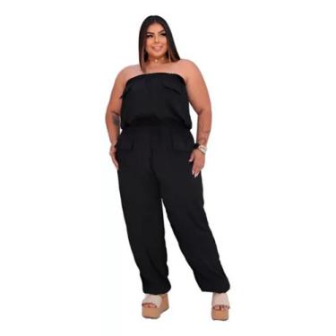 Imagem de Macacão Longo Feminino Pantalona sem alça Plus Size - JOSY MODASS, Pre