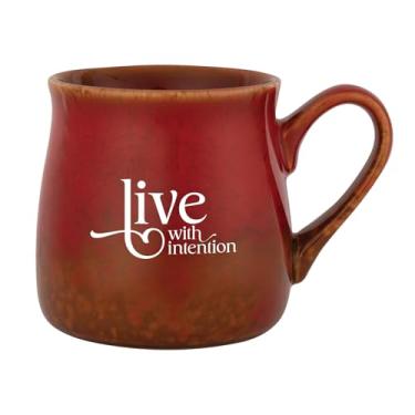 Imagem de Dexsa Caneca de designer Live With Intention - Vitrificada reativa | Comporta 473 ml | Citação inspiradora | Segura para lava-louças e micro-ondas | Café, chá, sopas, chocolate quente