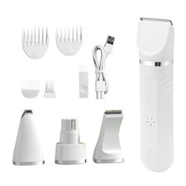 Imagem de MOUDOAUER Kit de tosquiadeira de pelos para cães e gatos, aparador recarregável multifuncional para cães, gatos e outros animais de estimação