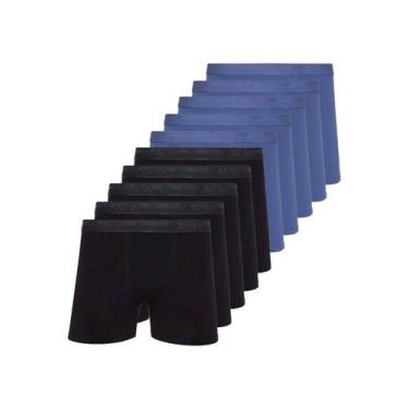 Imagem de Kit com 10 Cuecas Boxer Lupo 784-017 Colorido, Preto, GG