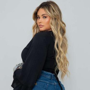 Imagem de Top Cropped Com Manga Bufante Feminino - Dona Luu, Unico