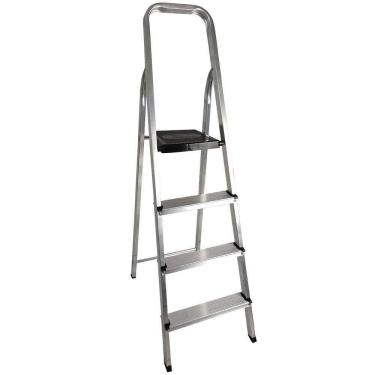 Imagem de Escada Doméstica 4 Degraus em Alumínio Até 120 KG EVE1024 EVALD
