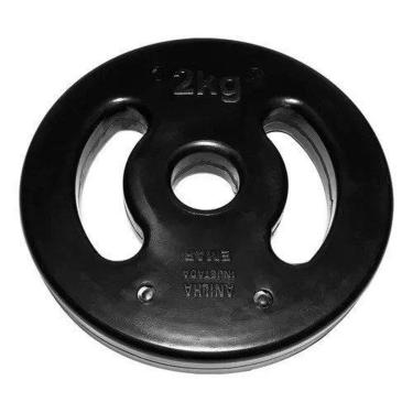 Imagem de Anilha 02kg Injetada Emborrachada Peso Academia JFIT-Unissex