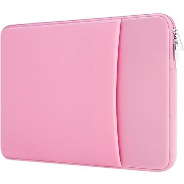 Imagem de MicaYoung Capa protetora para laptop de 15,6 polegadas com bolso com zíper compatível com notebook Chromebook de 15,6 polegadas Dell G15/Legion de 15,6 polegadas, rosa