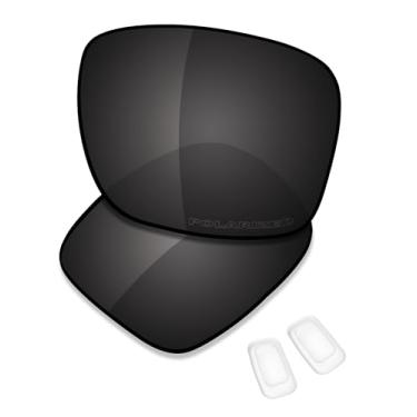 Imagem de SAUCER Lentes de reposição premium e protetores de nariz para óculos de sol Oakley Coldfuse OO6042 High Defense - preto carbono polarizado