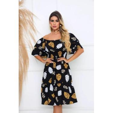 Imagem de Vestido Ciganinha Midi Moda Evangélica Lastex Com Elástico - s11 - CLI