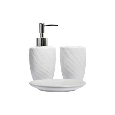 Imagem de Kit Para Banheiro 3 Peças Cerâmica Belakaza
