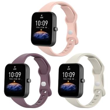 Imagem de Lzwldan Pacote com 3 pulseiras de relógio finas compatíveis com Amazfit GTS/GTS 2/GTS 2e/GTS 2 mini/GTS 3/GTS 4/GTS 4 mini, pulseira de silicone macio de 20 mm para Amazfit Bip/Bip U Pro/Bip 3/Bip 3
