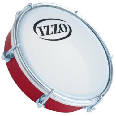 Imagem de Tamborim izzo 06 pol abs vermelho com pele leitosa