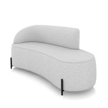 Imagem de Sofá 3 Lugares Orgânico 180cm Pé Ferro Preto Morgan Linho Cinza D03 - D`Rossi