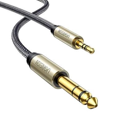 Imagem de MPOWER Cabo de Áudio 3.5mm para 6.35mm Macho 2 Metros Cabo Auxiliar Ideal para Mixer Amplificador Cd Player Alto-falante Guitarra e Violão Áudio Claro e Sem Perdas - No Brasil