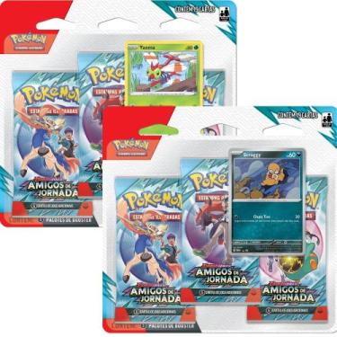 Imagem de Kit com 2 Triple Pack Pokémon Escarlate e Violeta Amigos de Jornada Sc