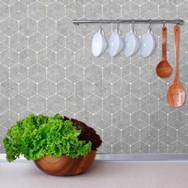 Imagem de Papel de Parede Geométrico com Cimento Queimado Claro 270 - Inove Papé