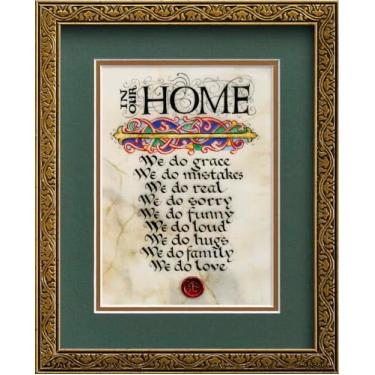 Imagem de Celtic Card Company Impressão Irish Home Blessing Green Medieval Manuscripts Seal in Wax Double Matted Irish Gift Home Decor (20 x 25 cm)