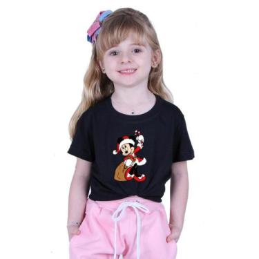 Imagem de Camiseta T-shirt Infantil Minnie Mamãe Noel Personalizada Natal 2022 -