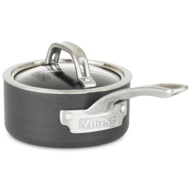Imagem de Viking Culinary Panela antiaderente anodizada rígida, 1 Quarto, inclui tampa de vidro, pode ser lavada no forno e na lava-louças, funciona em cooktops eletrônicos, de cerâmica e a gás