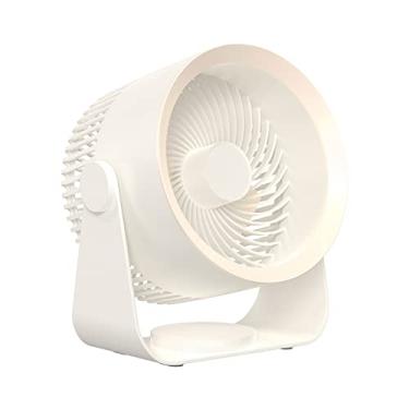 Imagem de AIMHON Ventilador de circulação de ar de mesa, ventilador de montagem na parede, ventilador portátil operado por bateria ventilador de mesa pessoal para casa, escritório, quarto (branco)