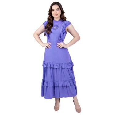 Imagem de Vestido Midi Slim Com Detalhes De Babado E Aplicação Elegante - Kopytt