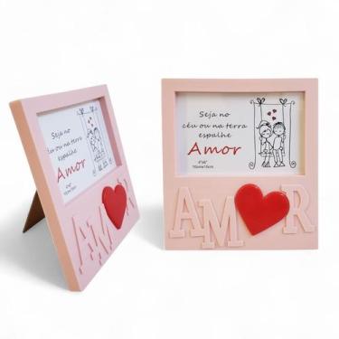 Imagem de Porta Retrato 10x15 Horizontal Dia dos Namorados Presente - Y888, Rosa