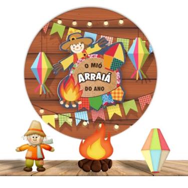 Imagem de Painel Redondo 1,50m + 03 Totens Display MDF 25cm Festa Junina (PD-FJN0001)