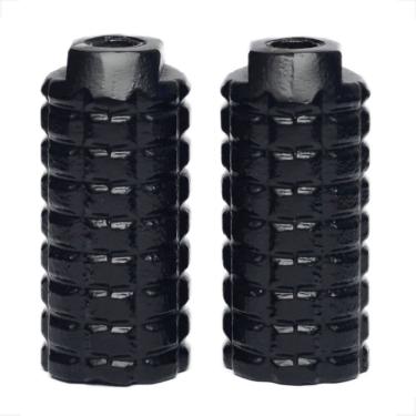 Imagem de Par Apoio Pedaleira Bmx Pezinho Trolhão Suporte De Pé Aluminio Preto Bicicleta Bike