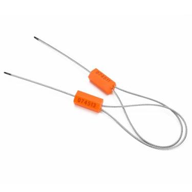 Imagem de Vedações de cabo de segurança de fio de aço descartáveis tiras resistentes selo numerado anti-adulteração etiquetas de embalagem medidor de eletricidade/água envio autobloqueio para reboque de