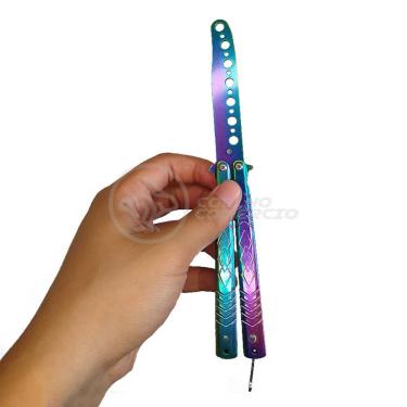Imagem de Canivete Fade Rainbow Butterfly Treinamento Faca Borboleta