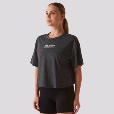 Imagem de Camiseta Fila Comfort Smart Cotton Feminina Cinza Escuro, M